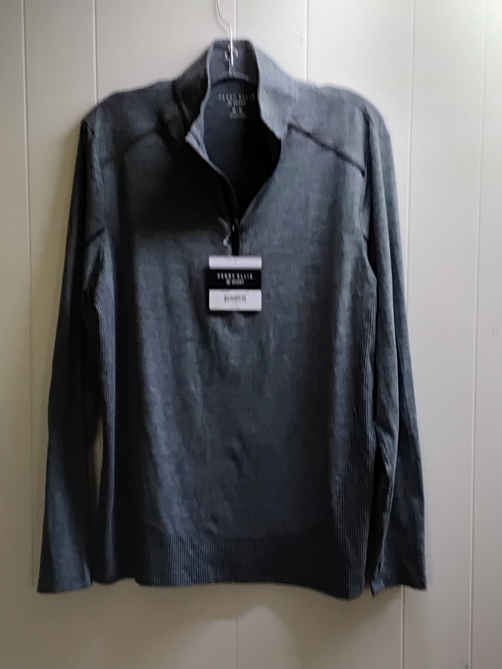 Perry Ellis Heather Gray Quarter-Zip Pullover
